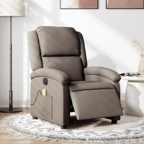 Fauteuil de massage inclinable électrique-Chaise de relaxation Taupe Tissu 394806