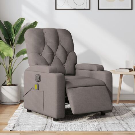 Fauteuil de massage inclinable électrique-Chaise de relaxation Taupe Tissu 449705