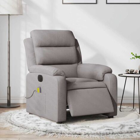 Fauteuil de massage inclinable électrique-Chaise de relaxation Taupe Tissu 646594