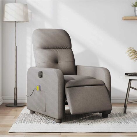 Fauteuil de massage inclinable électrique-Chaise de relaxation Taupe Tissu 648861