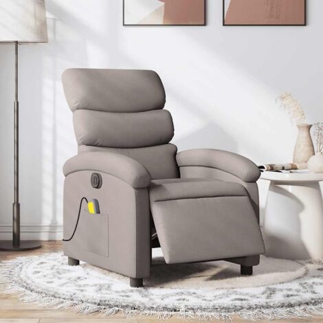Fauteuil de massage inclinable électrique-Chaise de relaxation Taupe Tissu 885156