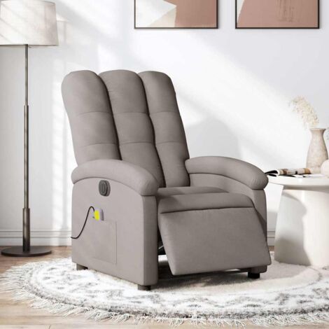 Fauteuil de massage inclinable électrique-Chaise de relaxation Taupe Tissu 926336