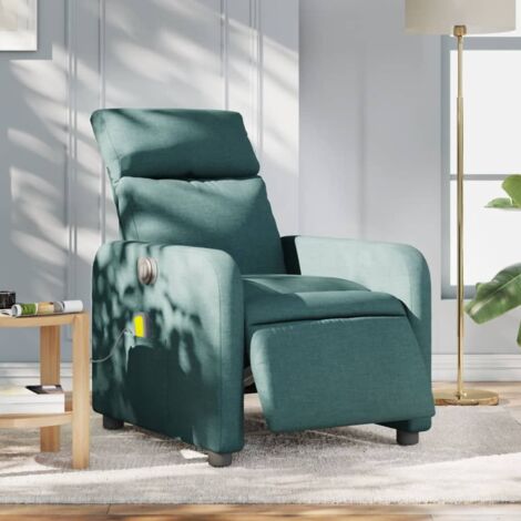 Fauteuil de massage inclinable électrique-Chaise de relaxation Vert foncé Tissu 620181