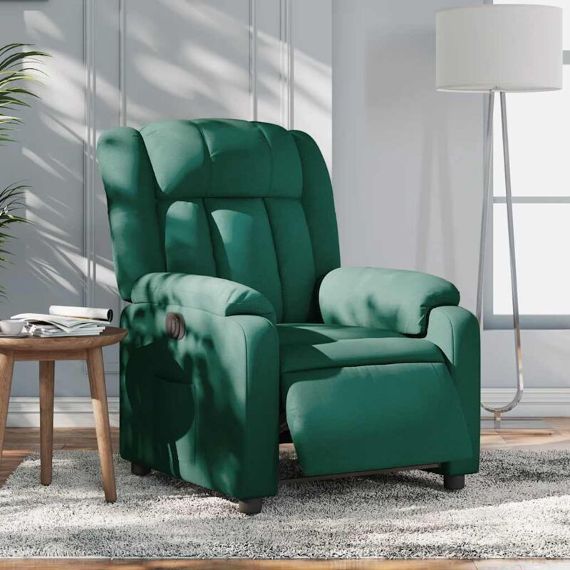 Vidaxl - Fauteuil inclinable électrique Vert foncé Tissu