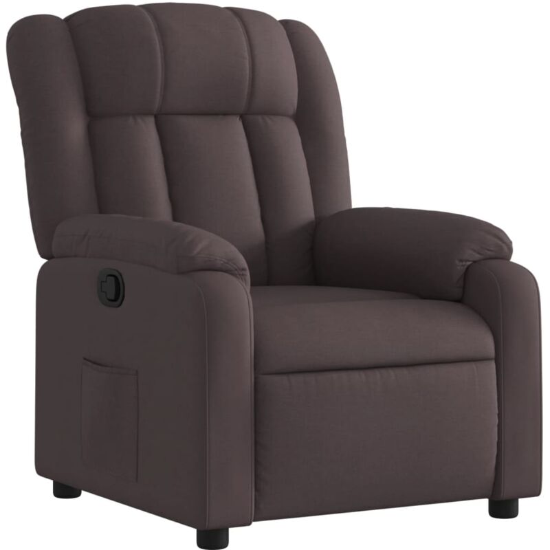 vidaXL Fauteuil réglable tissu marron foncé
