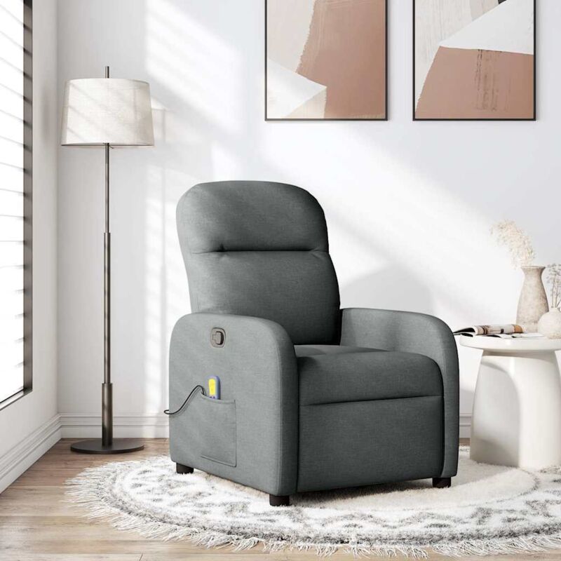 Vidaxl - Fauteuil de massage inclinable Gris foncé Tissu
