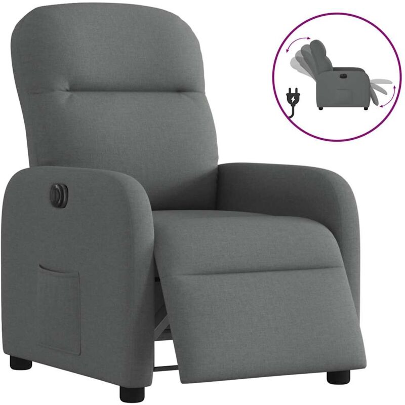 Vidaxl - Fauteuil inclinable électrique Gris foncé Tissu