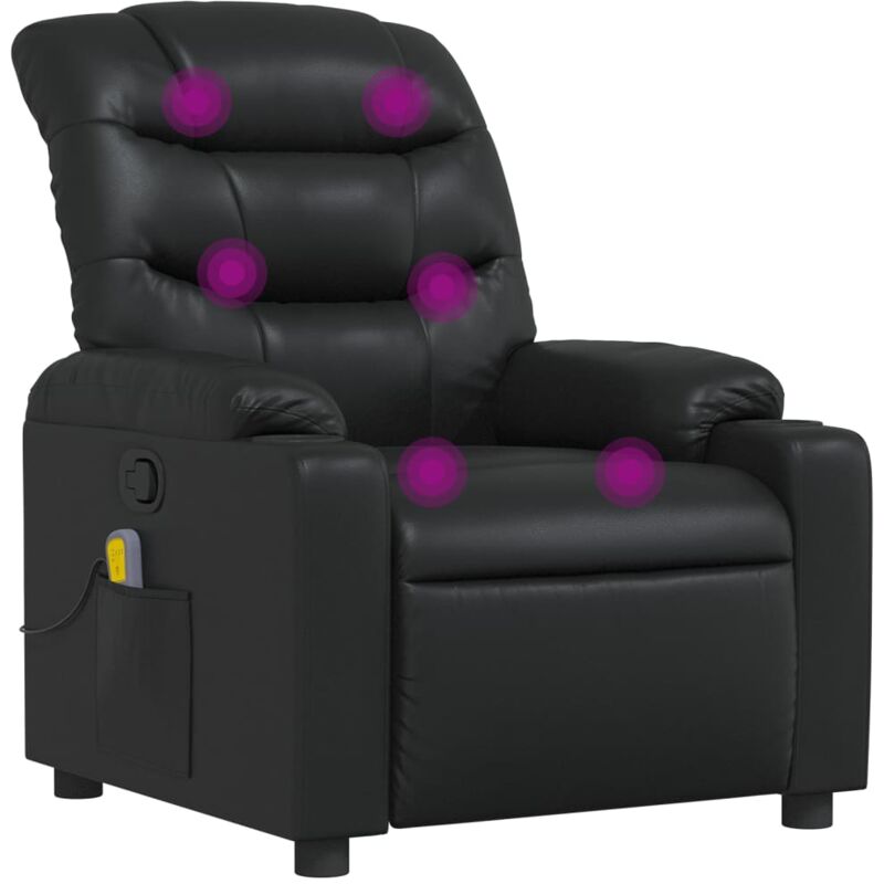 Vidaxl - Fauteuil de massage inclinable Noir Similicuir