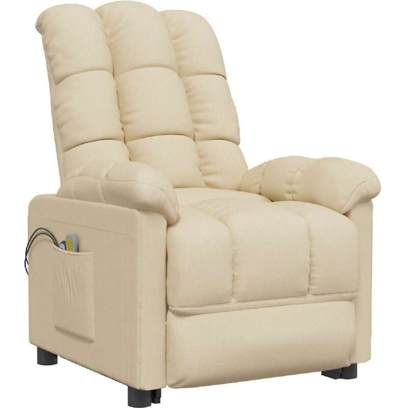 Vidaxl - Fauteuil électrique de massage Crème Tissu