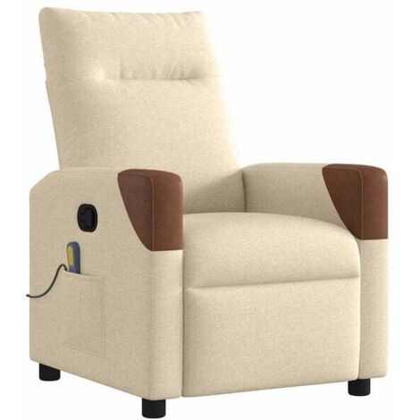 Fauteuil de massage inclinable en tissu beige