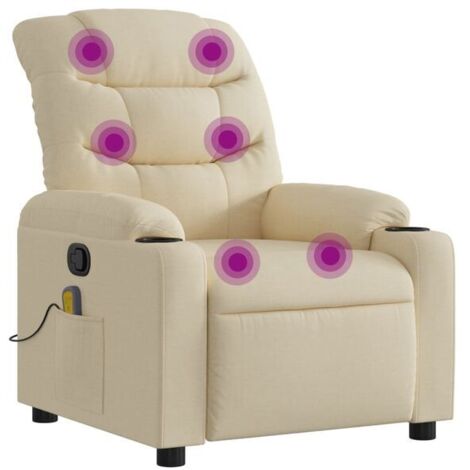 Fauteuil de massage inclinable en tissu beige