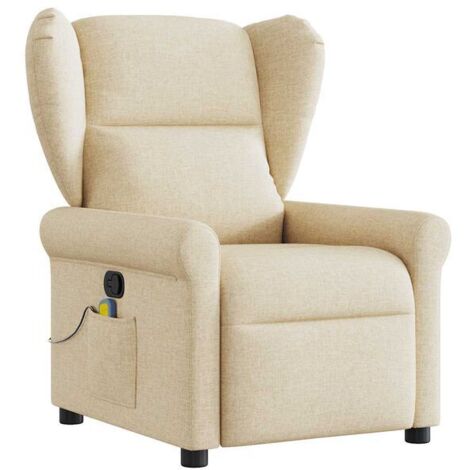 Fauteuil de massage inclinable en tissu beige