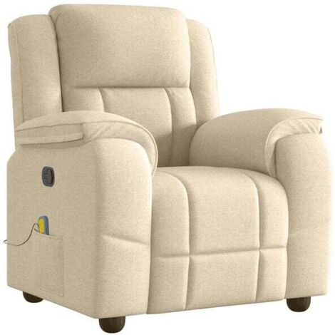 Fauteuil de massage inclinable en tissu beige