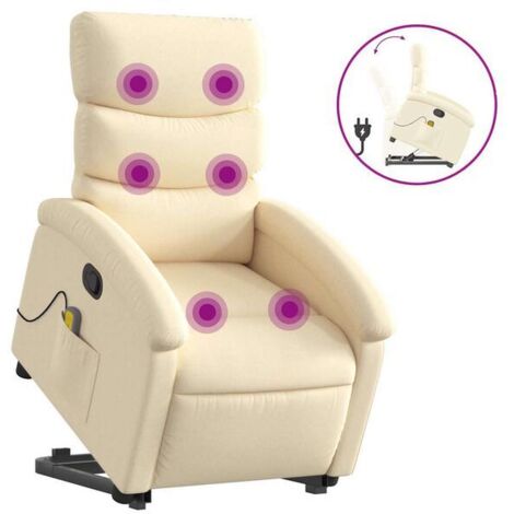 Fauteuil de massage inclinable en tissu beige