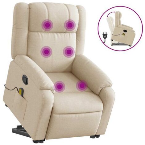 Fauteuil de massage inclinable en tissu beige