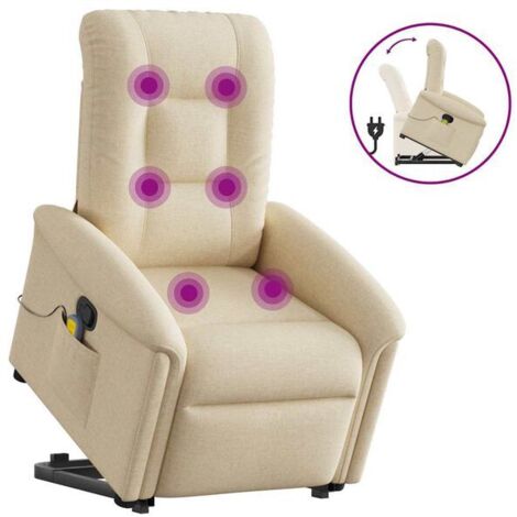 Fauteuil de massage inclinable en tissu beige