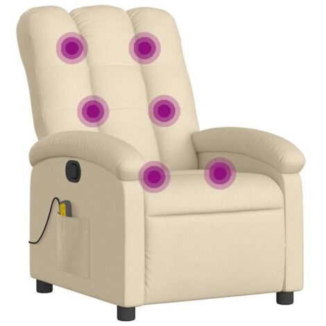 Fauteuil de massage inclinable en tissu beige