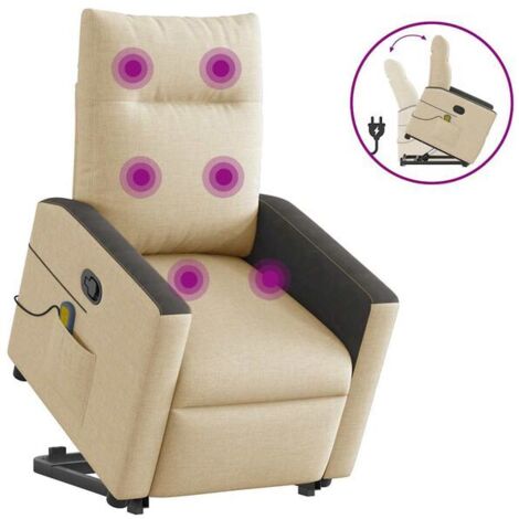 Fauteuil de massage inclinable en tissu beige