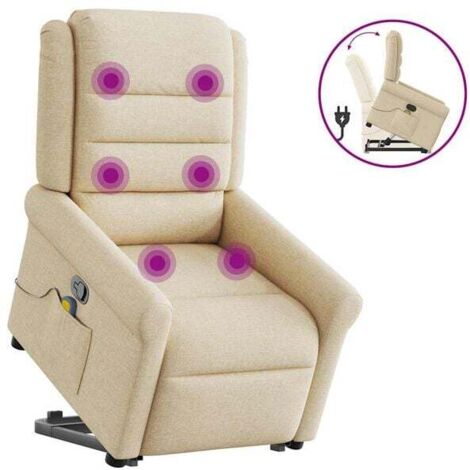 Fauteuil de massage inclinable en tissu beige