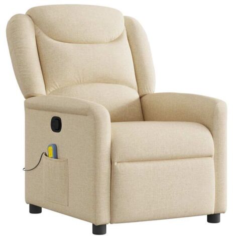 Fauteuil de massage inclinable en tissu beige