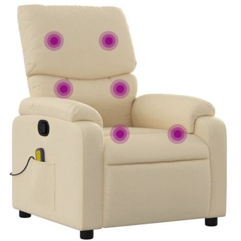 Fauteuil de massage inclinable en tissu beige