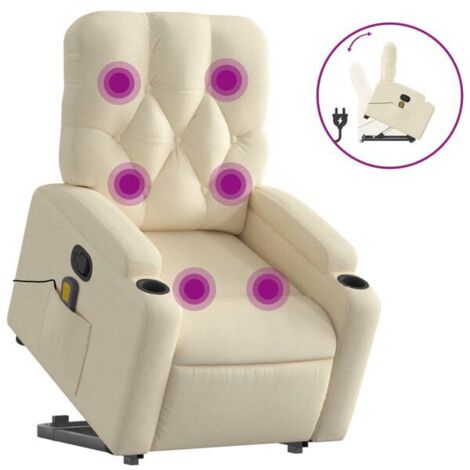 Fauteuil de massage inclinable en tissu beige