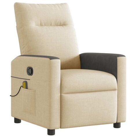 Fauteuil de massage inclinable en tissu beige