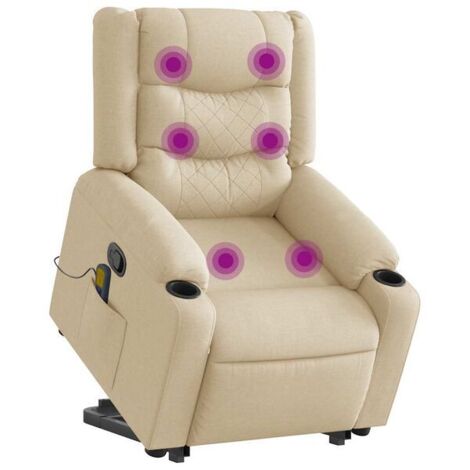 Fauteuil de massage inclinable en tissu beige