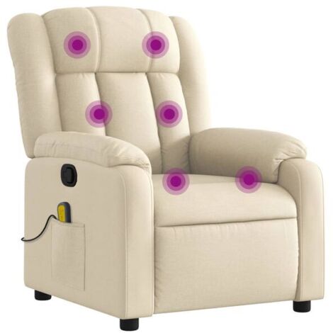 Fauteuil de massage inclinable en tissu beige