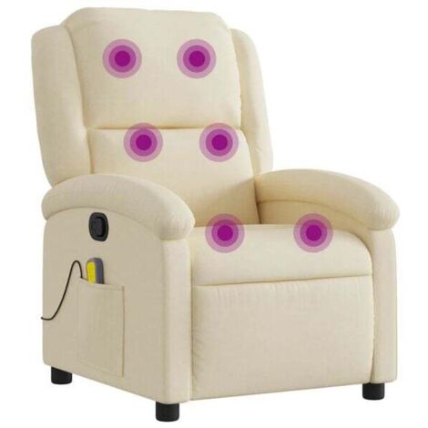 Fauteuil de massage inclinable en tissu beige