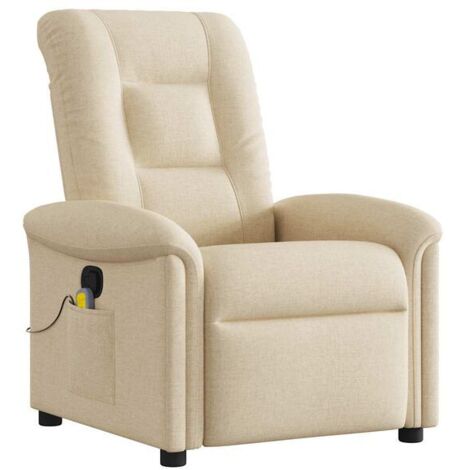 Fauteuil de massage inclinable en tissu beige