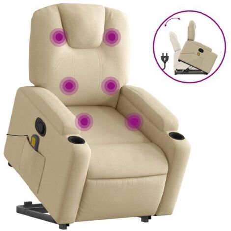 Fauteuil de massage inclinable en tissu beige