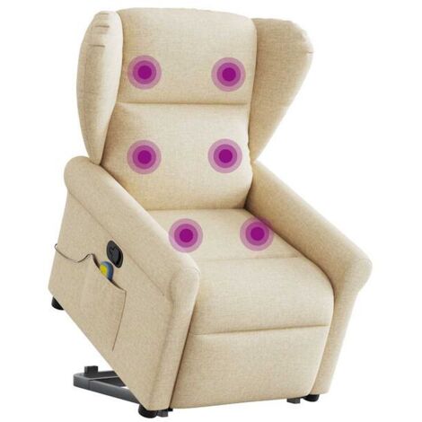 Fauteuil de massage inclinable en tissu beige