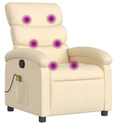 Fauteuil de massage inclinable en tissu beige