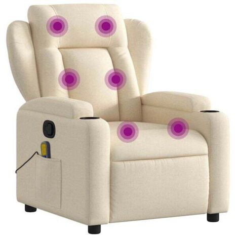 Fauteuil de massage inclinable en tissu beige