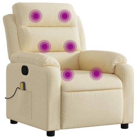 Fauteuil de massage inclinable en tissu beige