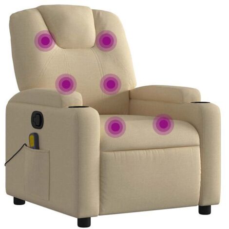 Fauteuil de massage inclinable en tissu beige