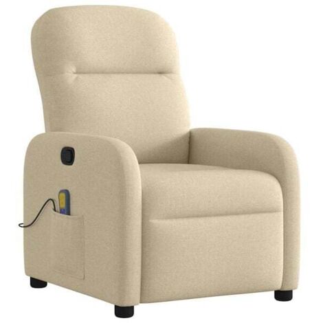 Fauteuil de massage inclinable en tissu beige