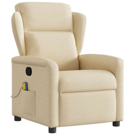 Fauteuil de massage inclinable en tissu beige