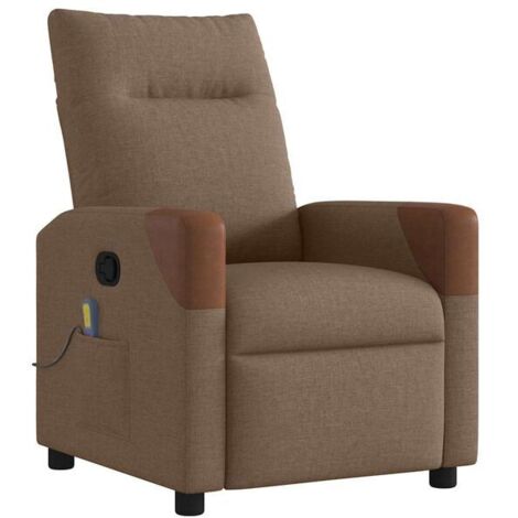 fauteuil de massage inclinable en tissu marron