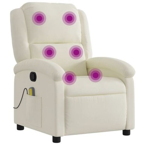 Fauteuil de massage inclinable en velours beige