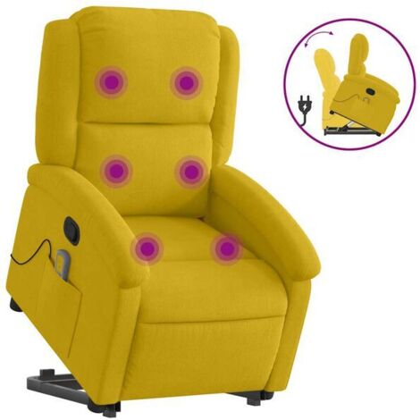 Fauteuil de massage inclinable en velours jaune