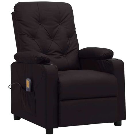 Fauteuil de massage inclinable  Fauteuil relax Noir Similicuir 19454
