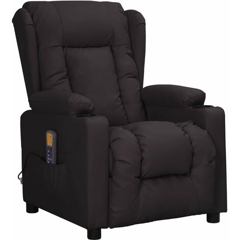 Fauteuil de massage inclinable  Fauteuil relax Noir Similicuir 92779