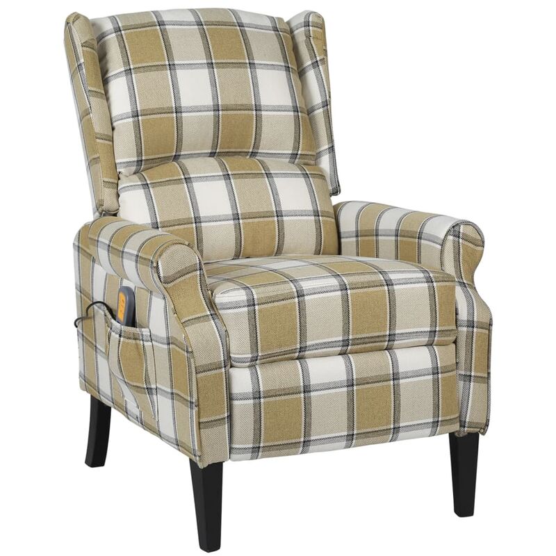 Fauteuil de massage inclinable Vert Tissu Vidaxl Vert