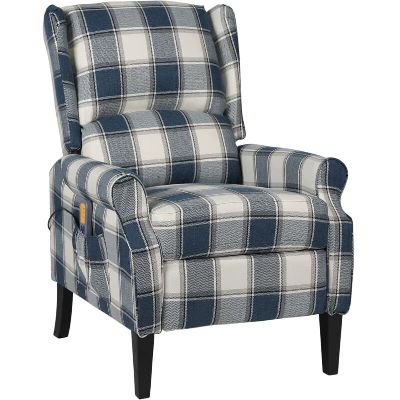 Fauteuil de massage inclinable Tissu Bleu