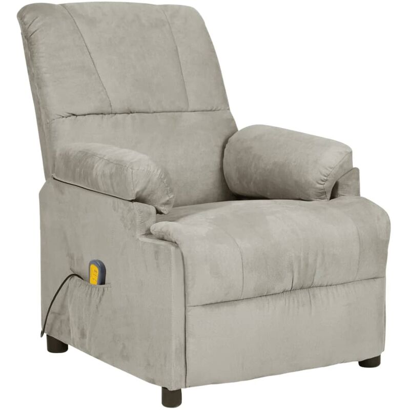 Fauteuil de massage inclinable Gris clair Similicuir daim,design élégant,pour Salon