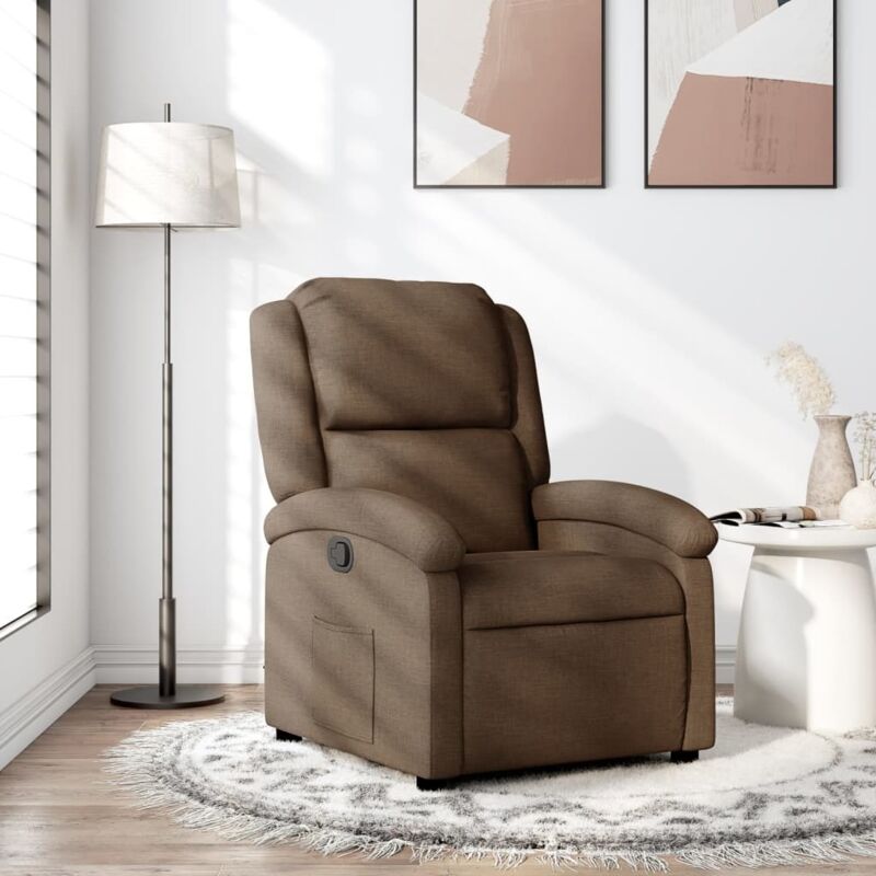 Fauteuil inclinable Marron Tissu Vidaxl