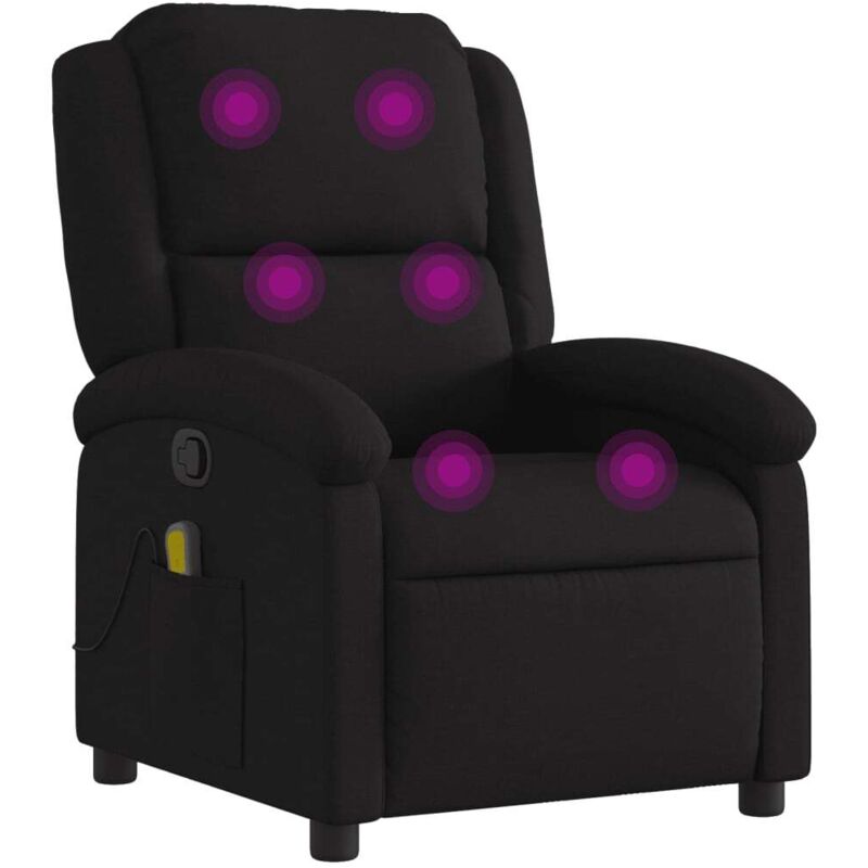 Fauteuil de massage inclinable Noir Tissu Vidaxl