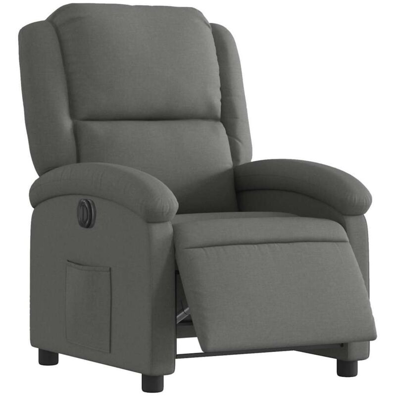 Fauteuil inclinable électrique Gris foncé Tissu